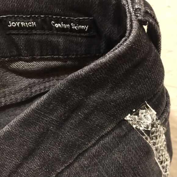 Dear John Joy Rich Comfort Skinny 33 Black Jeans Python Stripe - Picture 6 of 7